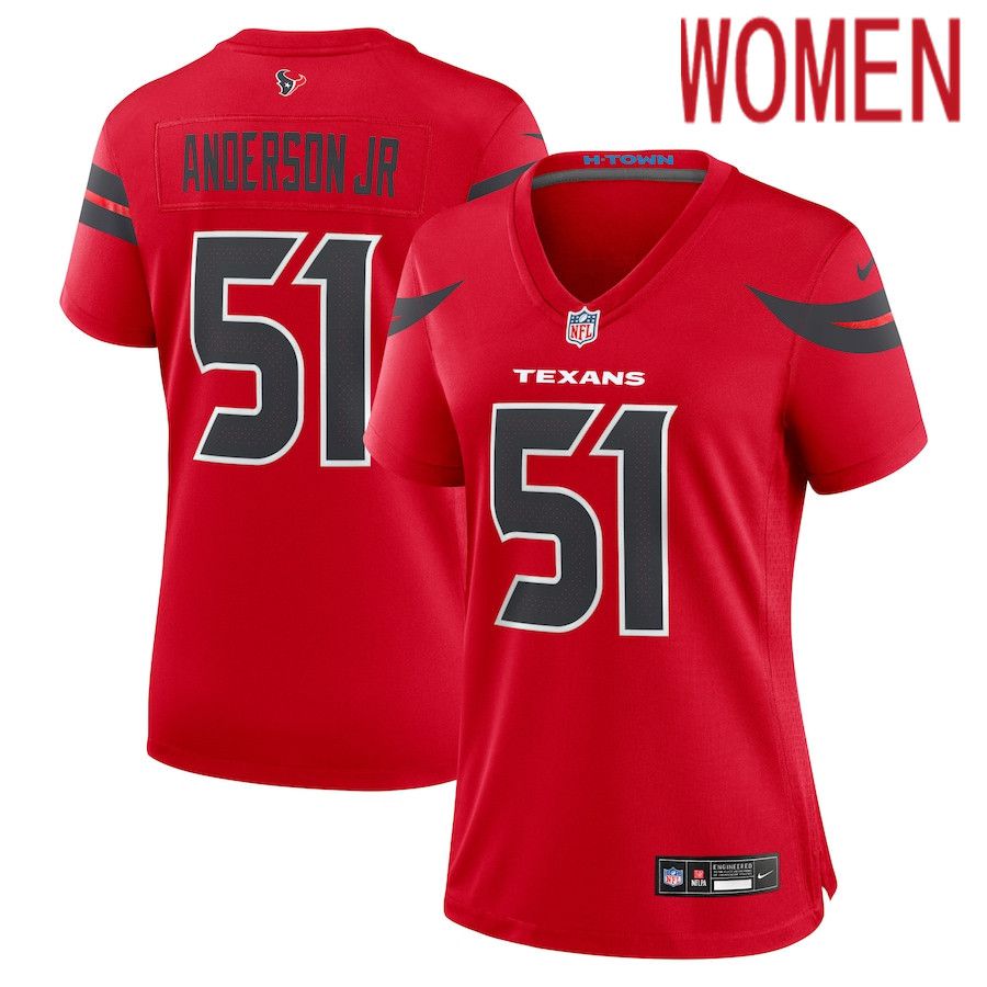 Women Houston Texans #51 Will Anderson Jr. Nike Red Alternate Game NFL Jersey->women nfl jersey->Women Jersey